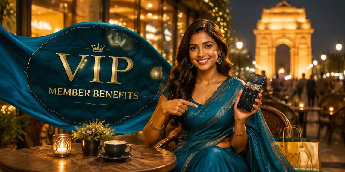 VIP member enjoying exclusive bonuses at India Gate, Delhi