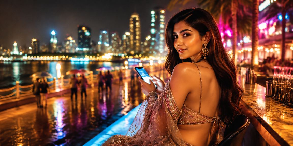 People playing Andar Bahar in Mumbai Bandra with Bollywood backdrop